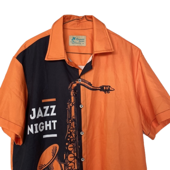 Vintage Jazz Night Button Down Size Medium - Picture 2 of 6